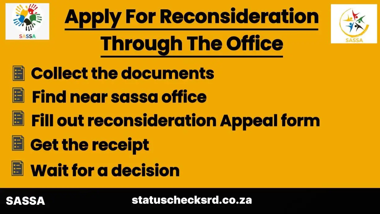 SASSA SRD reconsideration process through office