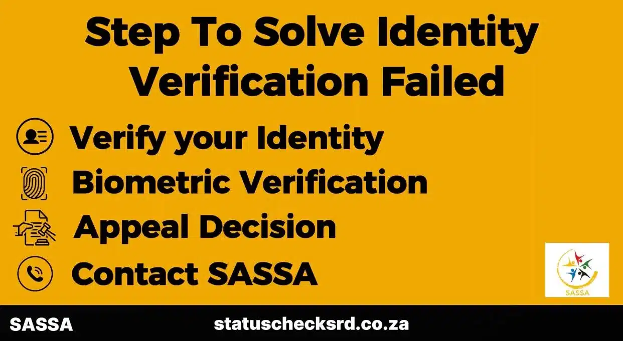 Fixing Identity Verification error Solutions 3 guide to fix SASSA identity verification failed